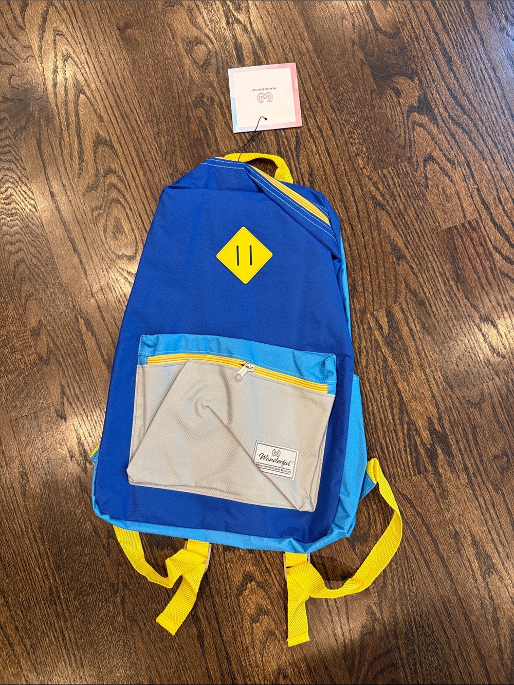 Kids Blue Backpack with Yellow Accents by (unknown)